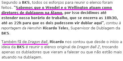 Confirmado estúdio que dublará Dragon Ball (13/12/2008)