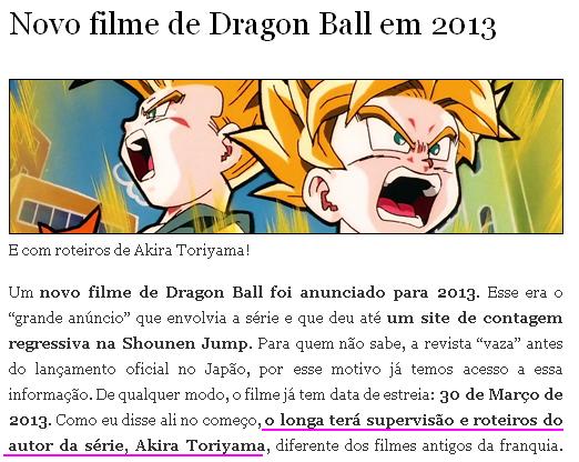O esperado post onde a Mara fala do novo filme de Dragon Ball Z